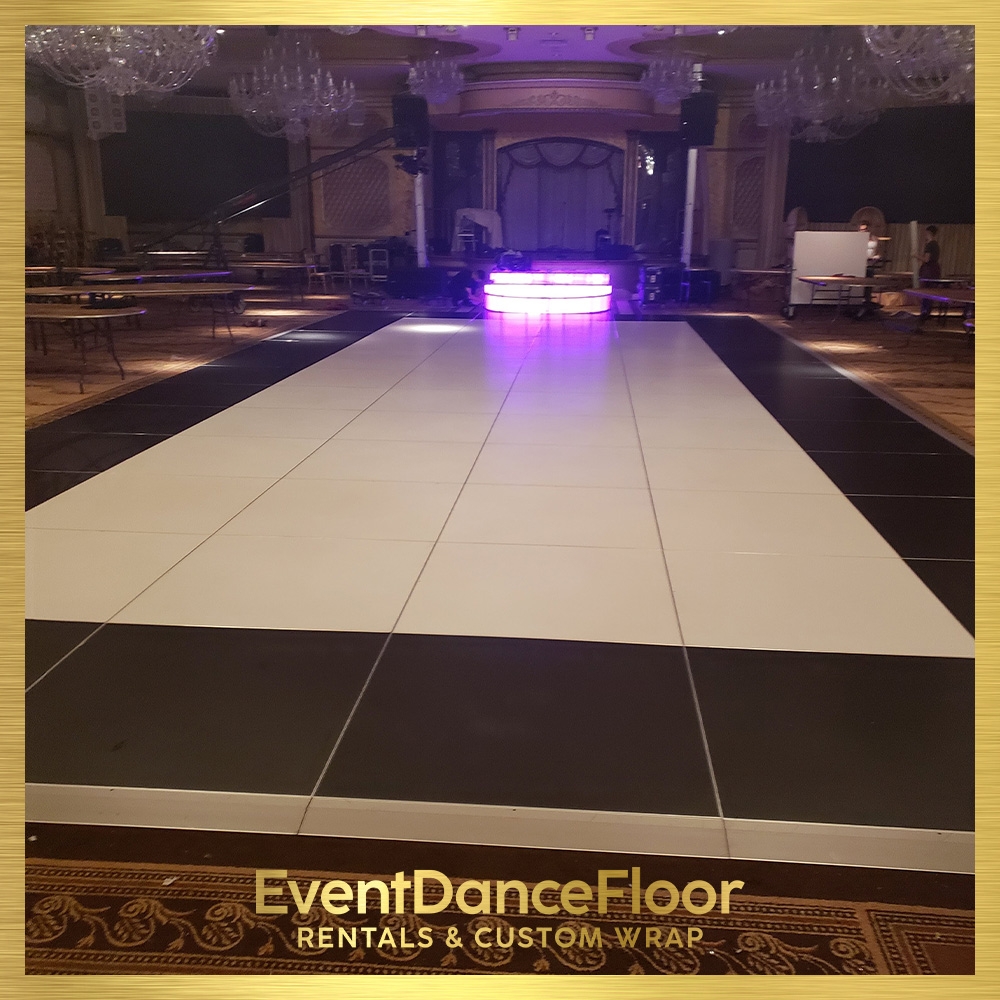 Are there specific design considerations for an aerobic dance floor to enhance acoustics for music during workouts?